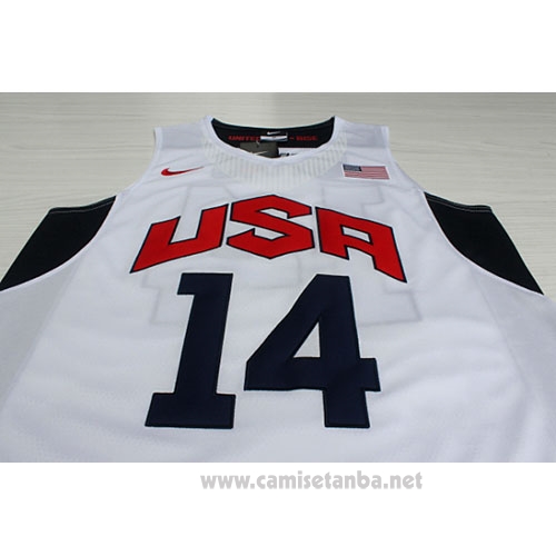 Camiseta USA 2012 Anthony Davis #14 Blanco